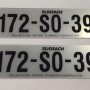 Fk0967 number plates, 1 pair. 