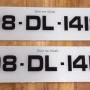 Fk557 number plates, 1 pair. 