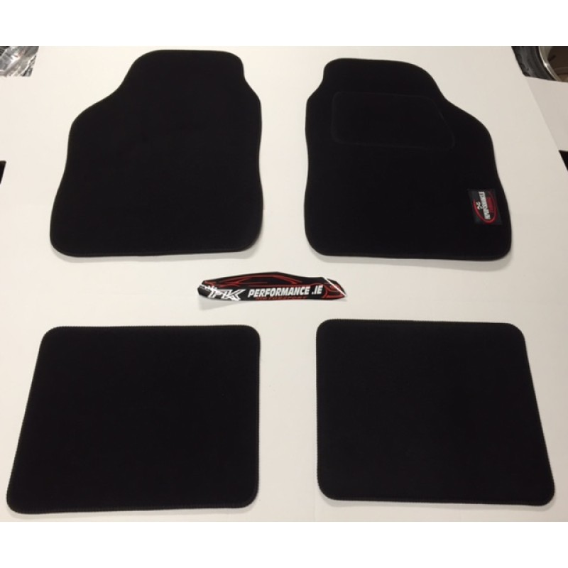 fk performance black universal carpet car mats 4 piece 