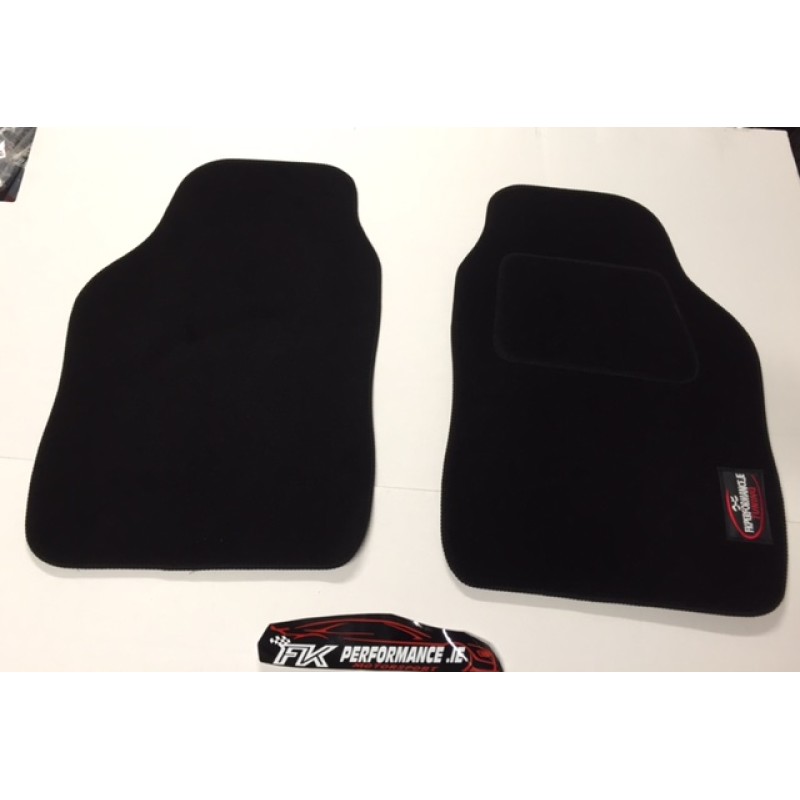 fk performance black universal carpet car mats 2 piece front