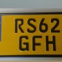 German square YELLOW GB LOGO NO COUNTY NO DASH Plate style 1 single plate