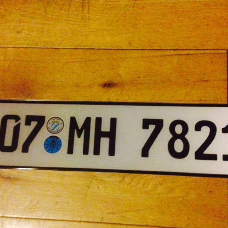German Style plastic with badges, no county , no dash,  2 x white  60mm text German Style plastic with badges, no county , no dash,  2 x white  60mm text