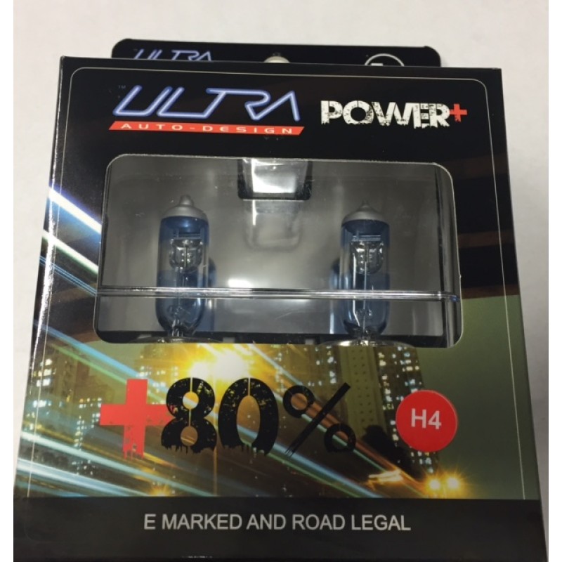 2017 design Ultra H4 super power+ bulbs, 1 pair