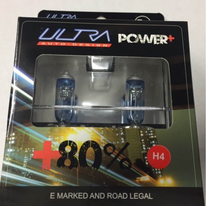 2017 design Ultra H4 super power+ bulbs, 1 pair