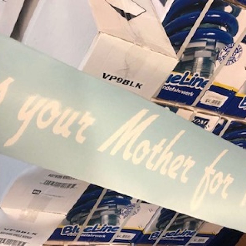 hows your mother for turf large sticker white x1 hows your mother for turf large sticker white x1