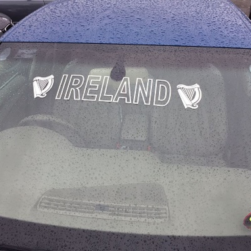 ireland windscreen sticker decal white x 1  ireland windscreen sticker decal white x 1