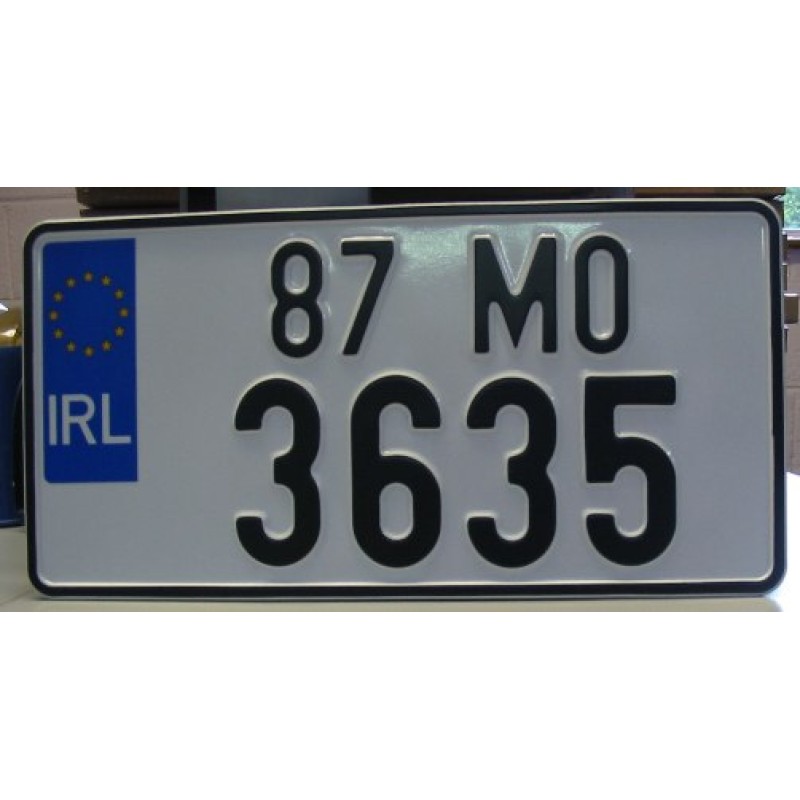 Jap Plates Irish style with larger bottom text no dash no county irl logo 1 pair