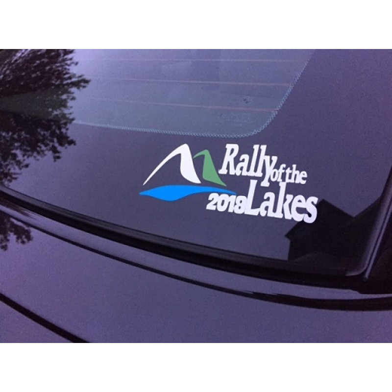 rally of lakes small colour sticker white x1 