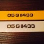 FK030 Metro 1 white 1 yellow plates 1 pair 37mm text