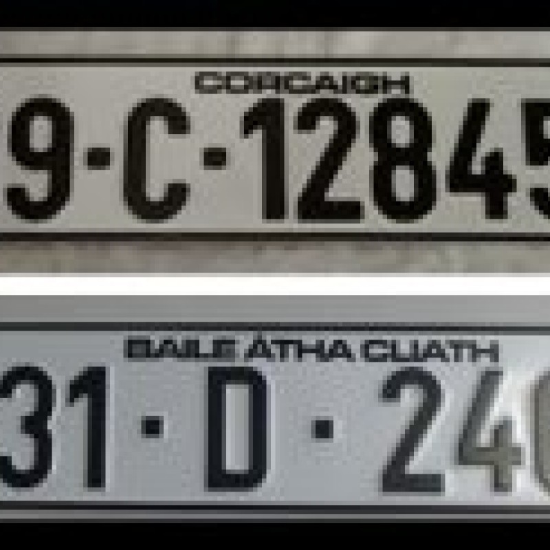 NCT legal irish style metal pressed reg plates 1 pair NCT legal irish style metal pressed reg plates 1 pair