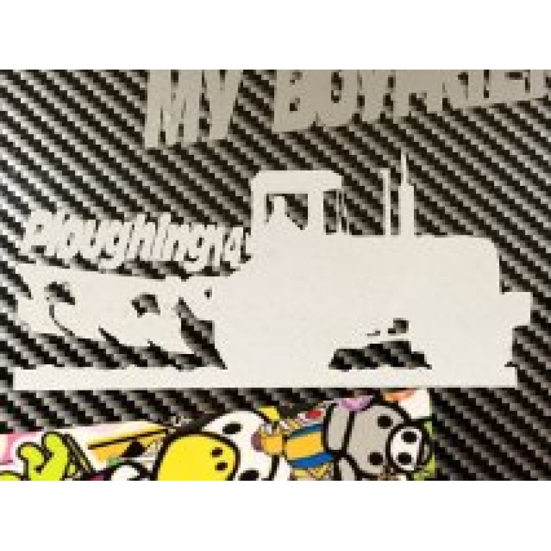 Ploughing championships tractor decal car sticker x1 (white) 