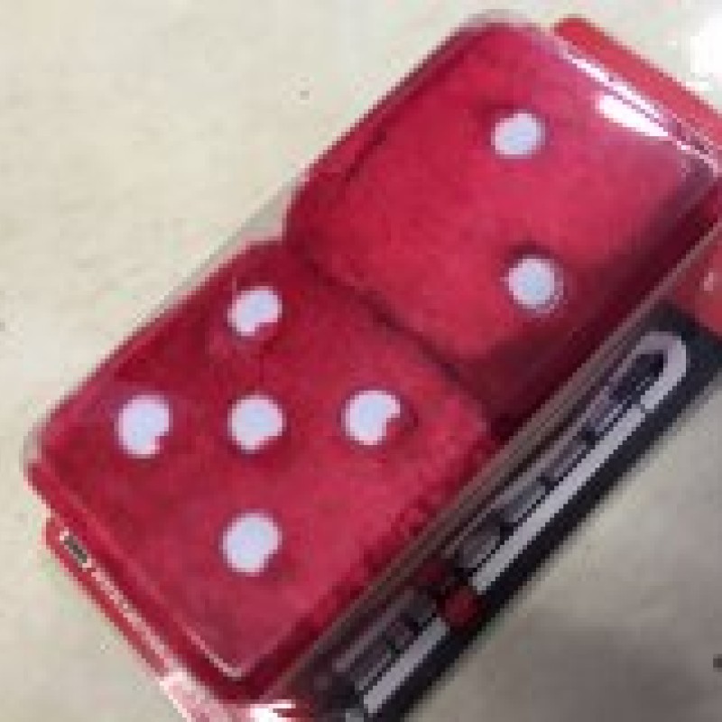 Red Fluffy Dice  Red Fluffy Dice