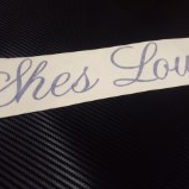 'She's Low' large windscreen decal x1 (RED) 'She's Low' large windscreen decal x1 (RED)
