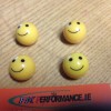 smiley face yellow valve caps X4 