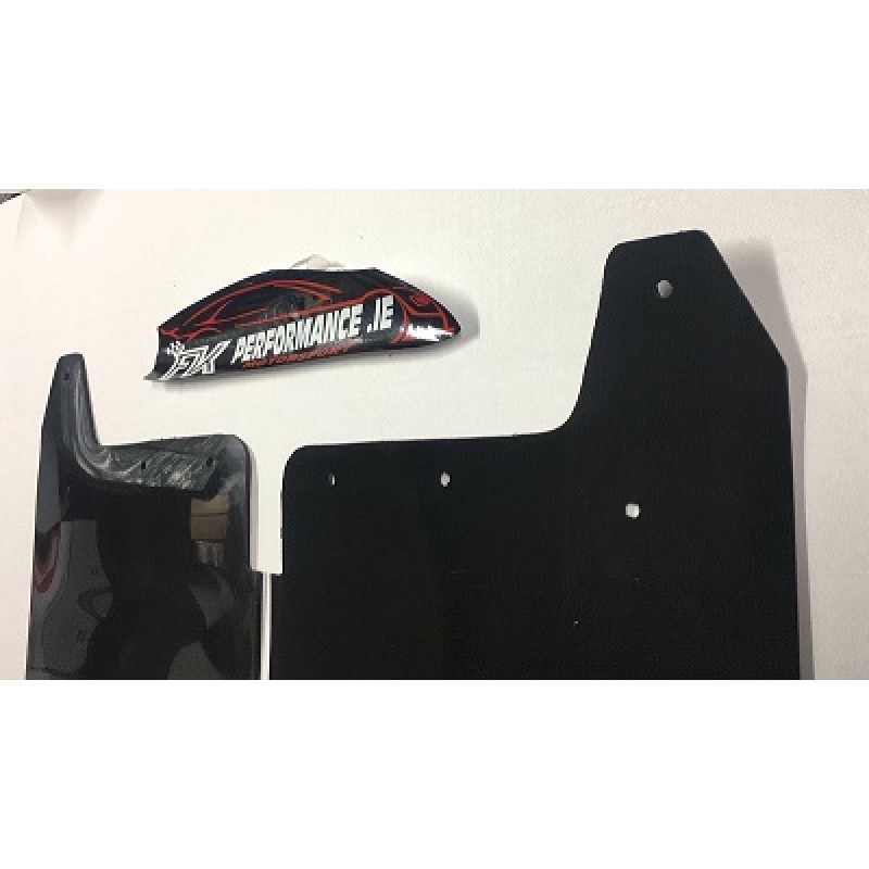 sti rally flexible mudflaps gloss black  pre drilled holes f & r set  2 pairs 