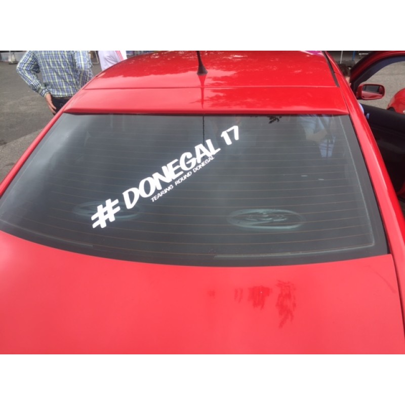#donegal 2017 tearing around donegal windscreen sticker