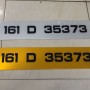 FK037  Metro triple spaced plates, 1 pair (white/yellow).