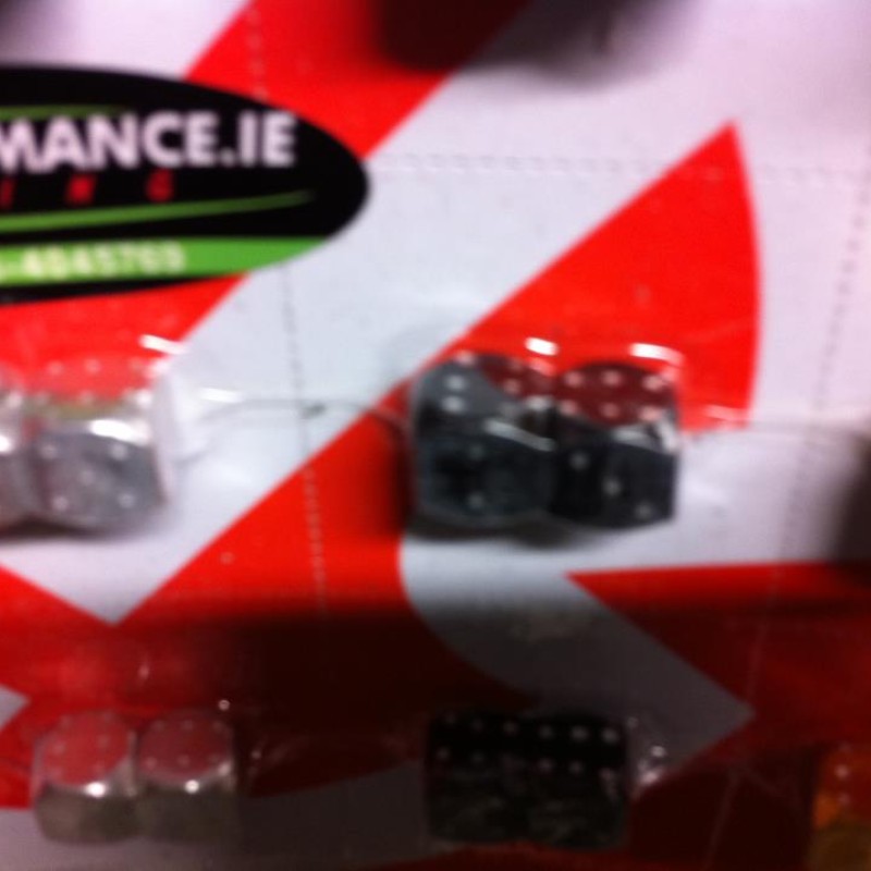 Dice Tyre Valve Metal Caps Black X4  Dice Tyre Valve Metal Caps Black X4