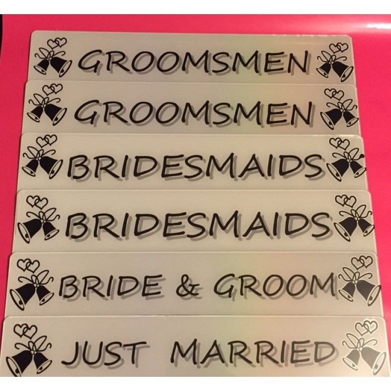 Fk0221 Customised Wedding Plates, Full set of 6. 