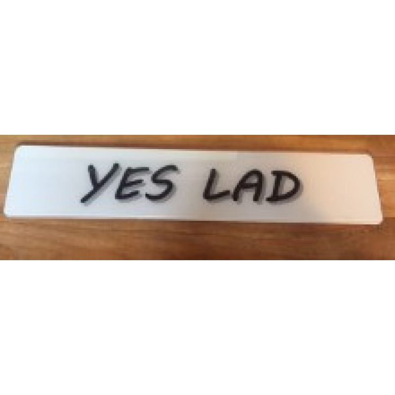 Yes Lad, show plate (plastic) x1 Yes Lad, show plate (plastic) x1