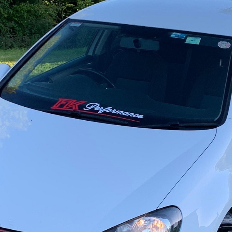 FK Performance 2025 windscreen decal white x1 FK Performance 2025 windscreen decal white x1